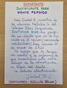 Carta al ratoncito Pérez